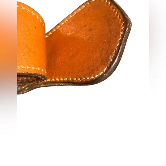 Vintage Dooney & Bourke Tan Leather Key Fob with Brass Duck Emblem - Picture 3 of 9